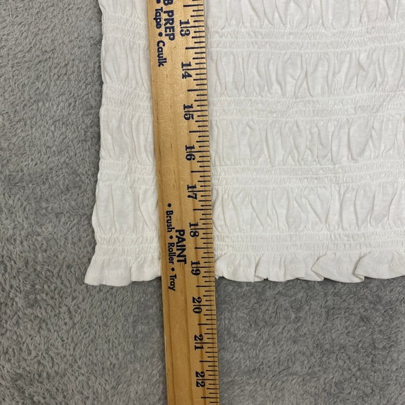 Madewell Top Womens XS White Smocked Boatneck Tank Sleeveless Cotton Blend NV912 - Picture 10 of 13